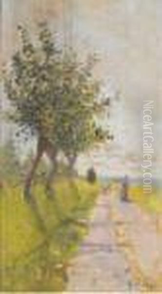 Strada Verso Salviano. Livorno Oil Painting by Guglielmo Micheli