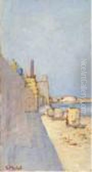 Porto Mediceo Di Livorno Oil Painting by Guglielmo Micheli