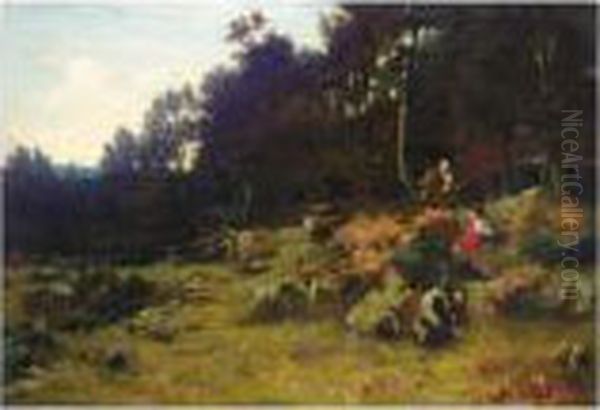 An Autumn Landscape Oil Painting by James Coutts Michie