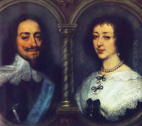 Charles I Of England And Henrietta Of France Oil Painting by Sir Anthony Van Dyck