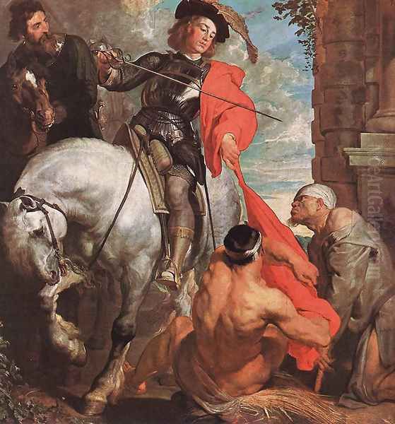 St Martin Dividing his Cloak c. 1618 Oil Painting by Sir Anthony Van Dyck