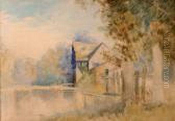 A Watermill Oil Painting by John Middleton