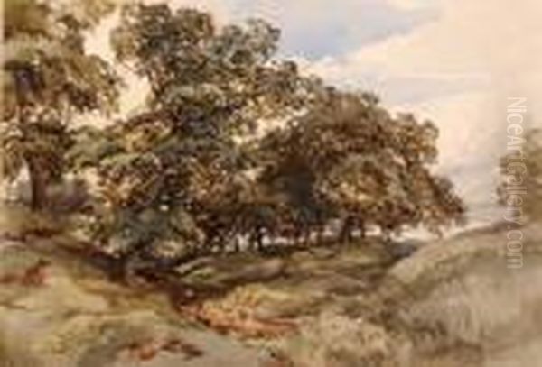 A Norfolk Wooded Landscape Oil Painting by John Middleton