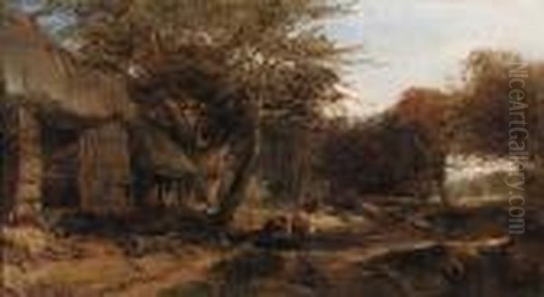 A Scene Near Intwood Oil Painting by John Middleton