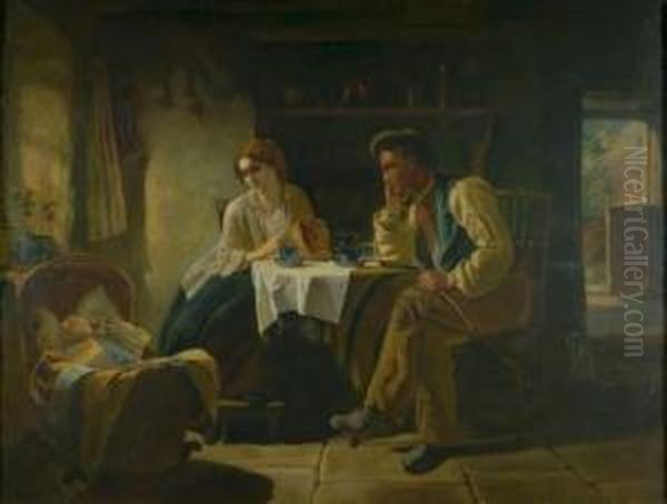 Familiengluck. Oil Painting by William Henry Midwood