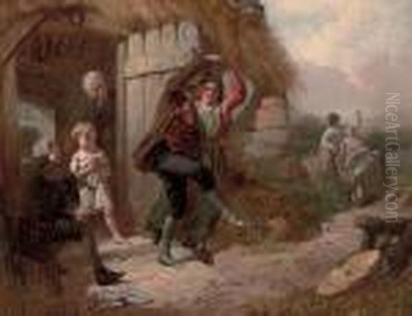 The Country Dancers Oil Painting by William Henry Midwood