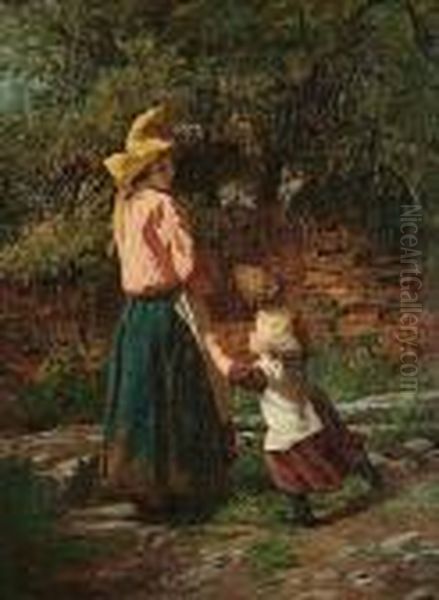 The Young Mother Oil Painting by William Henry Midwood