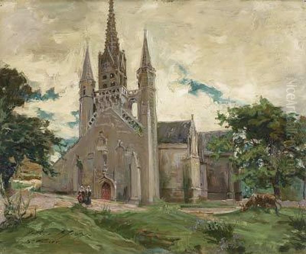 Chapelle St. Fiacre Pres Faouet Oil Painting by Arthur Midy