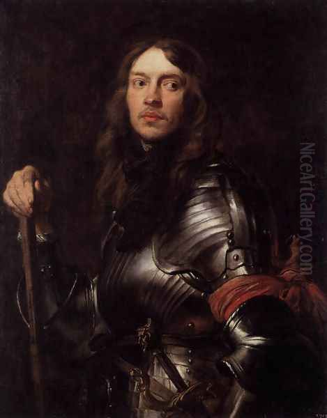 Portrait of a Man in Armour with Red Scarf 1625-27 Oil Painting by Sir Anthony Van Dyck