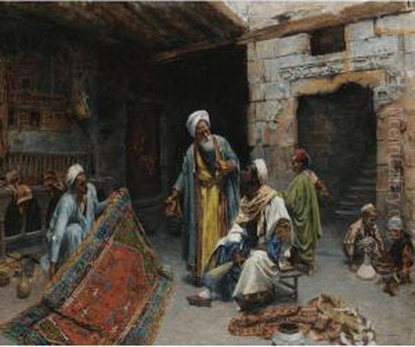 The Carpet Merchant Oil Painting by Alphons Leopold Mielich