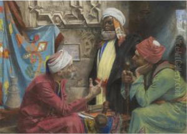 The Discussion Oil Painting by Alphons Leopold Mielich