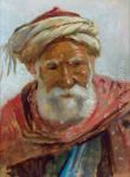 Portrait Eines Orientalen Oil Painting by Alphons Leopold Mielich