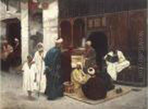 Le Conteur Arabe. Oil Painting by Alphons Leopold Mielich