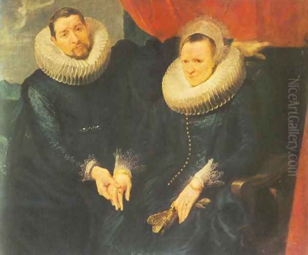 Portrait Of A Married Couple Oil Painting by Sir Anthony Van Dyck