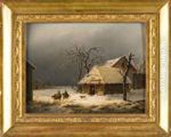 La Nevicata Oil Painting by Giovanni Migliara