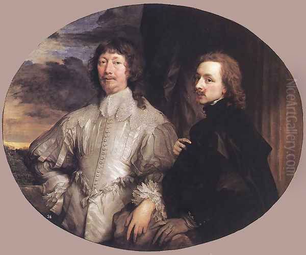 Sir Endymion Porter and the Artist 1632-41 Oil Painting by Sir Anthony Van Dyck