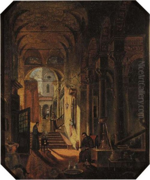 Cortile Di Convento Oil Painting by Giovanni Migliara