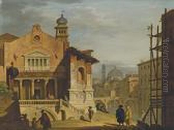 Vue D'une Eglise Italienne Oil Painting by Giovanni Migliara