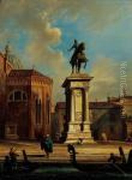 Il Monumento A Colleoni In Campo Santi Giovanni E Paolo Oil Painting by Giovanni Migliara