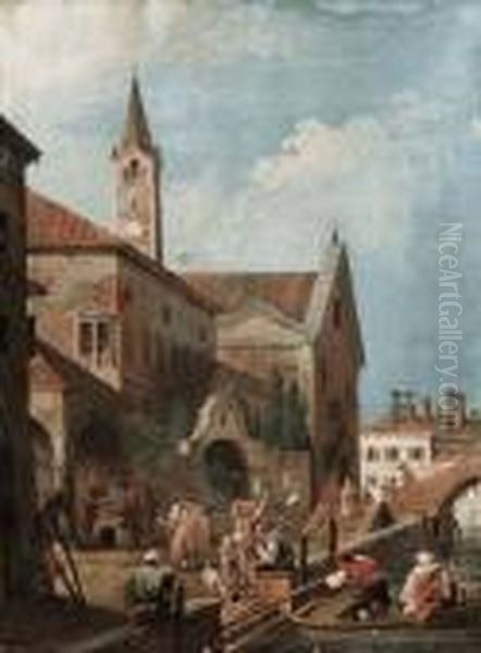 Chiesa Francescana A Venezia Oil Painting by Giovanni Migliara