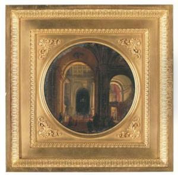 The Transept Of A Classical Church Oil Painting by Giovanni Migliara