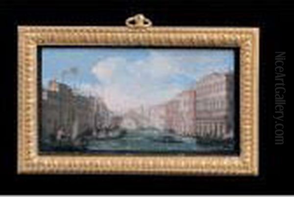 Venezia, Il Canal Grande Con Il Ponte Di Rialto Oil Painting by Giovanni Migliara