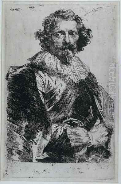 Lucas Vorsterman Oil Painting by Sir Anthony Van Dyck