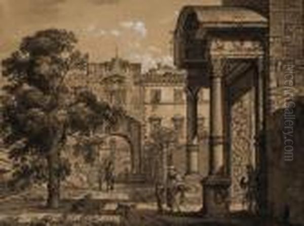 A Capriccio View Of A City In The Veneto Oil Painting by Giovanni Migliara