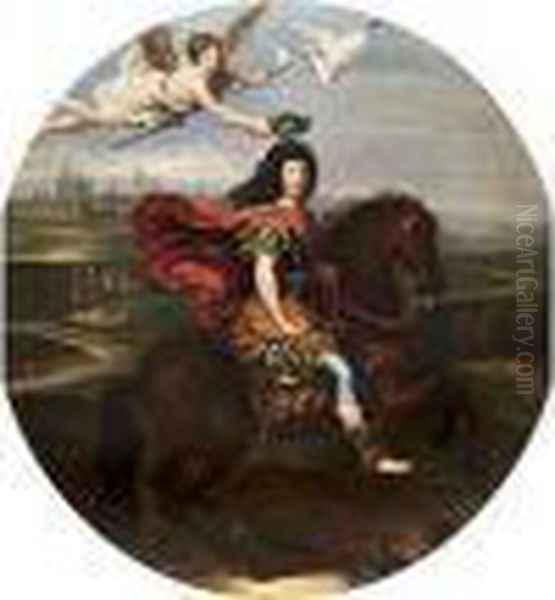 Huldigungsportrait Ludwigs Xiv Oil Painting by Nicolas Mignard