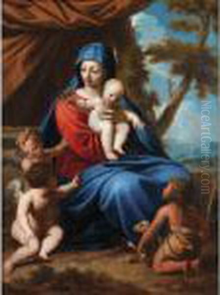 La Sainte Famille Avec Saint Jean-baptiste by Nicolas Mignard