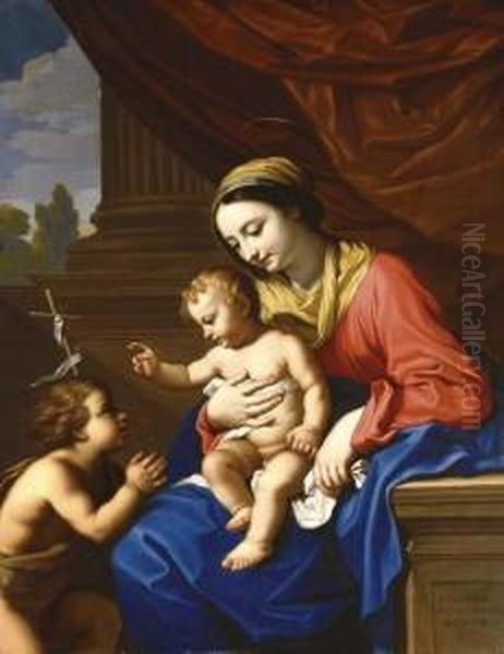 The Virgin And Child With Saint John The Baptist Oil Painting by Nicolas Mignard