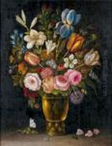 Vase De Fleurs Oil Painting by Abraham Mignon