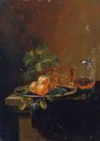 Paar Fruchtestilleben Mit Oil Painting by Abraham Mignon