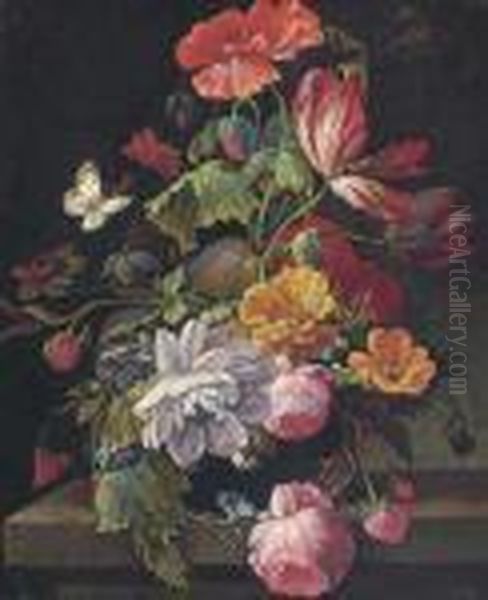 Roses Oil Painting by Abraham Mignon