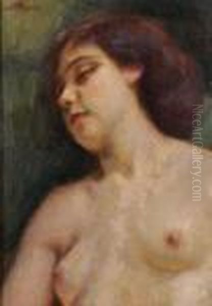 Femme Nue Assise Oil Painting by Lucien Mignon