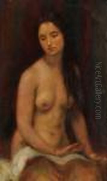 Femme Nue En Buste Oil Painting by Lucien Mignon