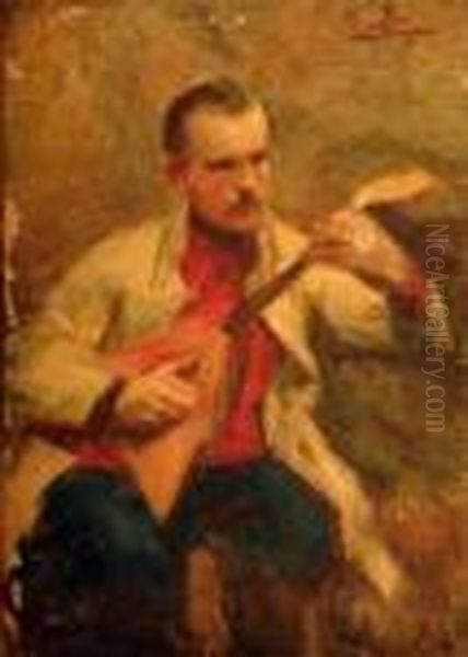 Le Joueur De Balalaika Oil Painting by Lucien Mignon