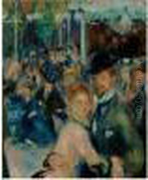 Le Bal De Guinguette, Circa 1900 Oil Painting by Lucien Mignon