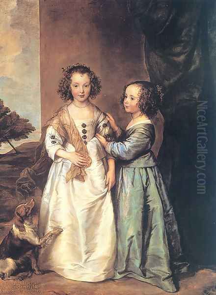 Portrait Of Philadelphia And Elisabeth Cary Oil Painting by Sir Anthony Van Dyck