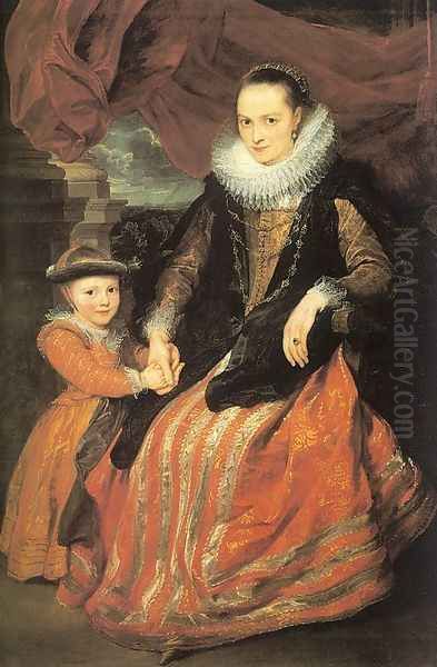 Susanna Fourment and her Daughter 1620-21 Oil Painting by Sir Anthony Van Dyck