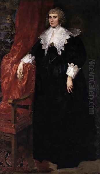 Portrait of Anna van Craesbecke 1635 Oil Painting by Sir Anthony Van Dyck