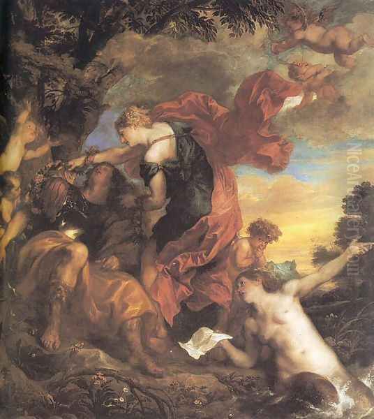 Rinaldo and Armida Oil Painting by Sir Anthony Van Dyck