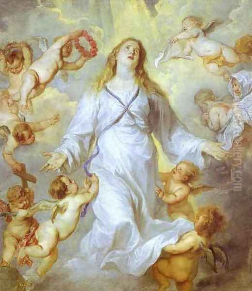 The Assumption of the Virgin Oil Painting by Sir Anthony Van Dyck