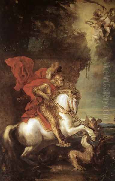 St George and the Dragon Oil Painting by Sir Anthony Van Dyck