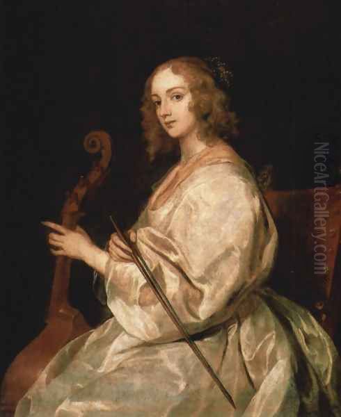 Portrait of Mary Ruthven, wife of the artist Oil Painting by Sir Anthony Van Dyck