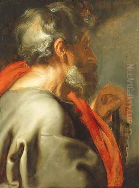 Apostle Simon Oil Painting by Sir Anthony Van Dyck