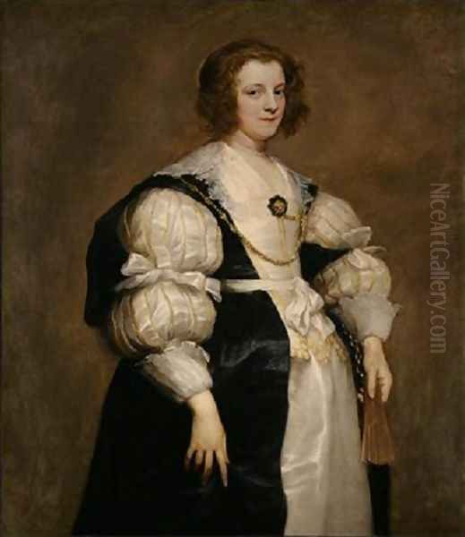 Lady with a Fan Oil Painting by Sir Anthony Van Dyck