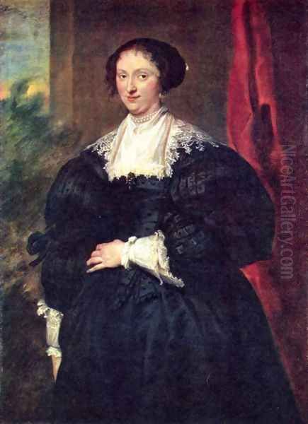 Portrait of a black dressed lady Oil Painting by Sir Anthony Van Dyck