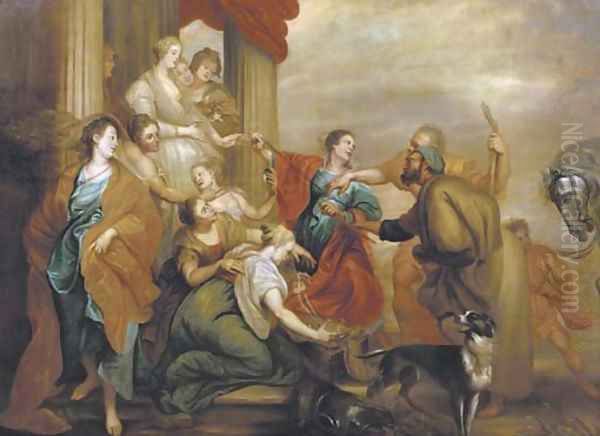 Achilles and the Daughters of Lycomedes Oil Painting by Sir Anthony Van Dyck