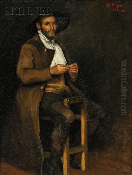 Portrait Of A Spanish Craftsman Oil Painting by Addison Thomas Millar